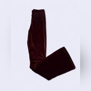 Burgundy commando velvet flare pants